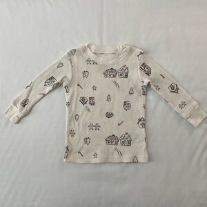Carter's Cream Long Sleeve Tee with Holiday Graphics  Size 12 Months